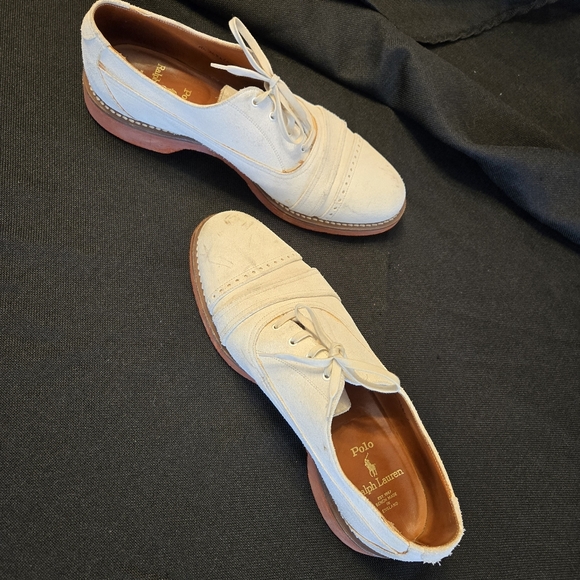 Ralph Lauren Men's White Suede Oxfords - Picture 7 of 13